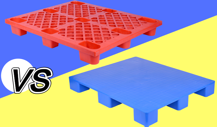 九腳塑料托盤批發(fā)？選網(wǎng)格還是選平板是個問題